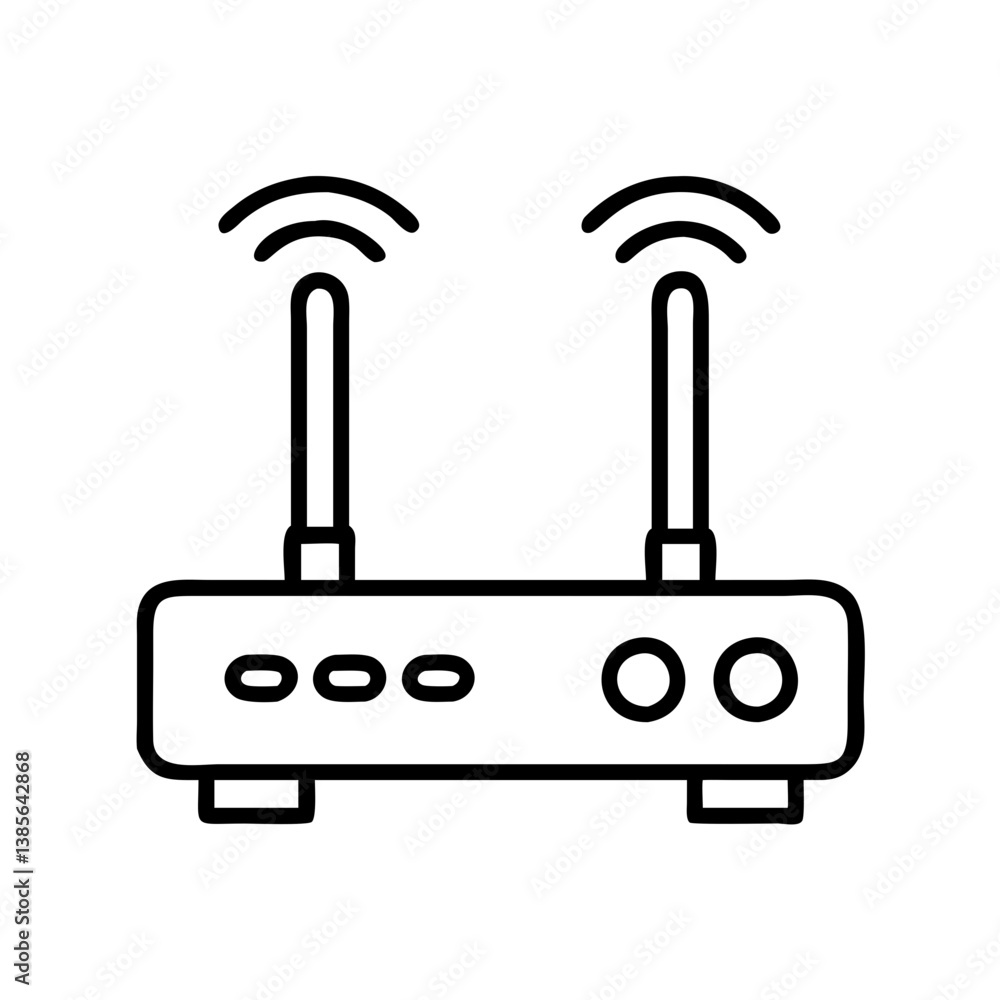 Poster wireless router vector icon for home network wifi connection and internet access point technology de