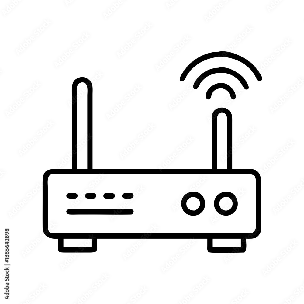 Poster wireless router vector icon illustration for internet connection and network technology design eleme