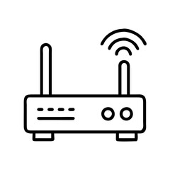 Wireless router vector icon illustration for internet connection and network technology design element