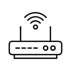 Wireless router vector icon for internet connection and wifi network access point technology design