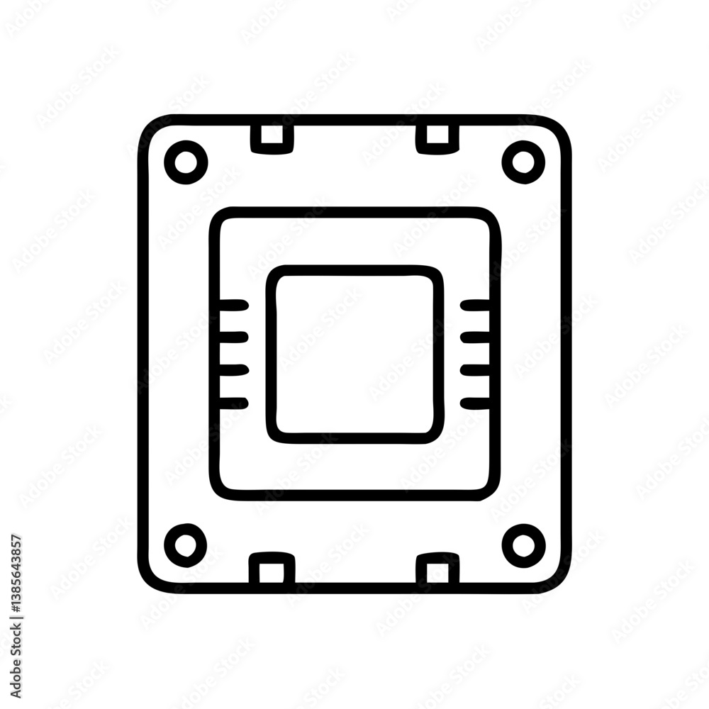 Poster cpu processor icon vector illustration design for computer hardware and technology concept