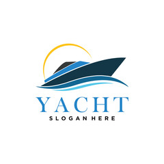 yacht logo design concept vector template