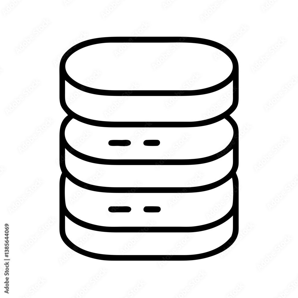 Poster database server storage icon vector illustration for cloud computing and data management design conc