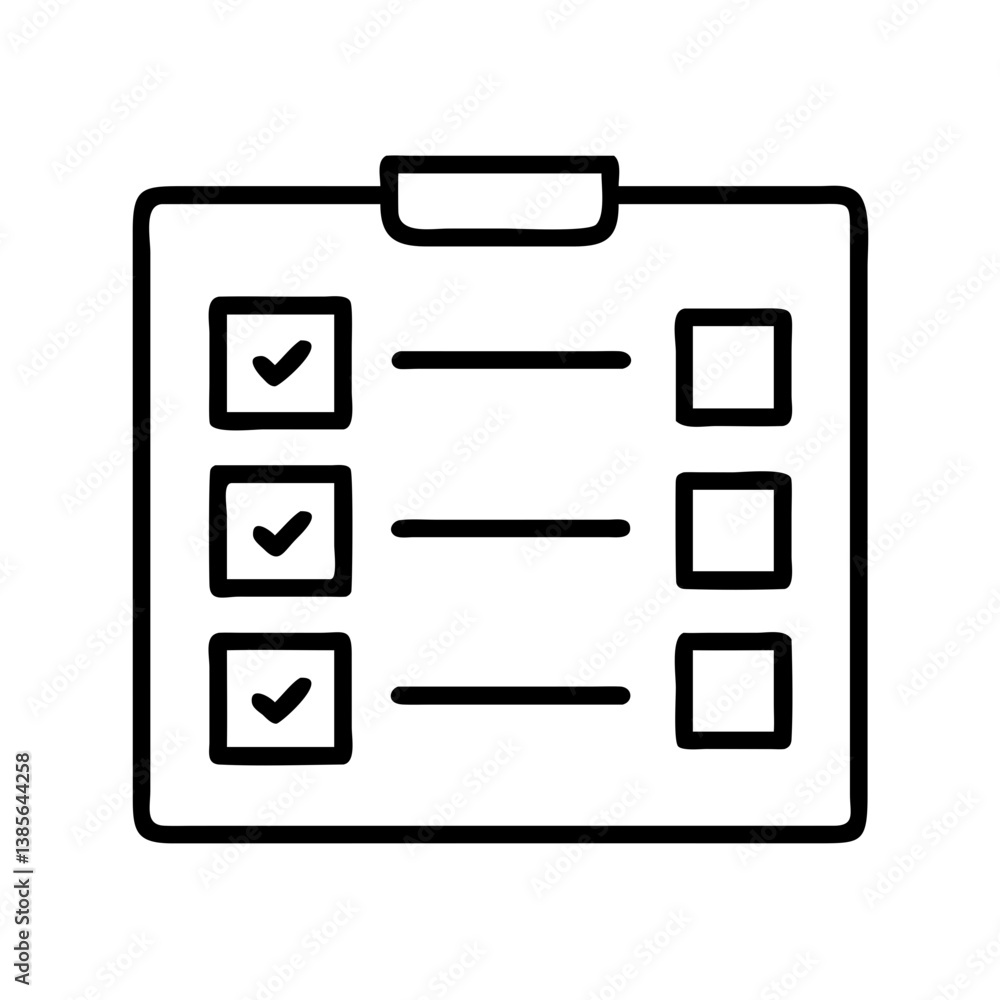 Poster checklist to do list task management planning organization vector icon for productivity and efficien