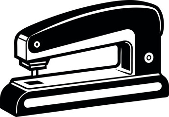 Black and White Illustration of a Classic Office Stapler