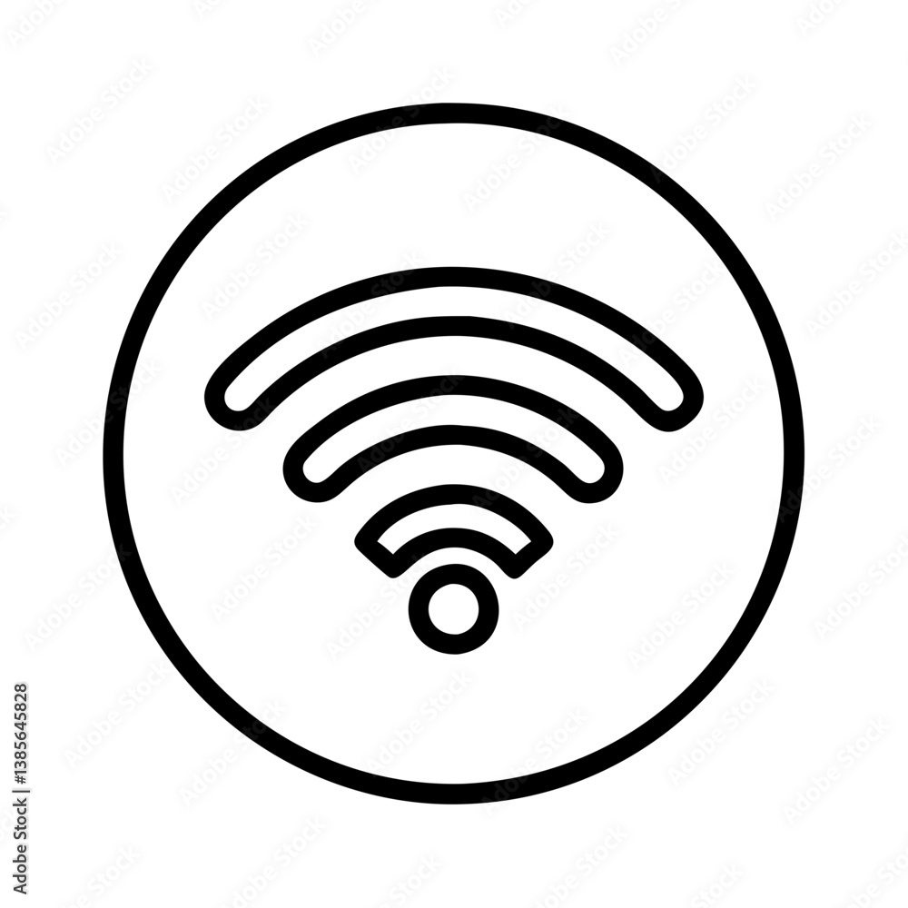 Aufkleber wifi signal icon vector illustration for wireless internet connection and network connectivity symbo