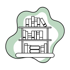 Elegant Line Drawing of Library Bookshelf Vector Design