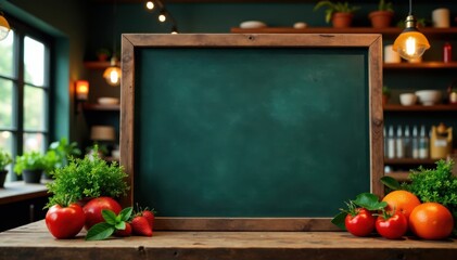 Chalkboard Restaurant Menu with Cozy Atmosphere and Fresh Foods, foodie, chalkboard