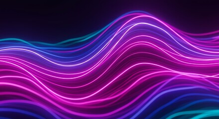 Obraz premium Neon Wave Symphony AI Generated