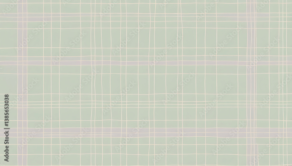 Poster abstract plaid pattern with subtle lines in light green background