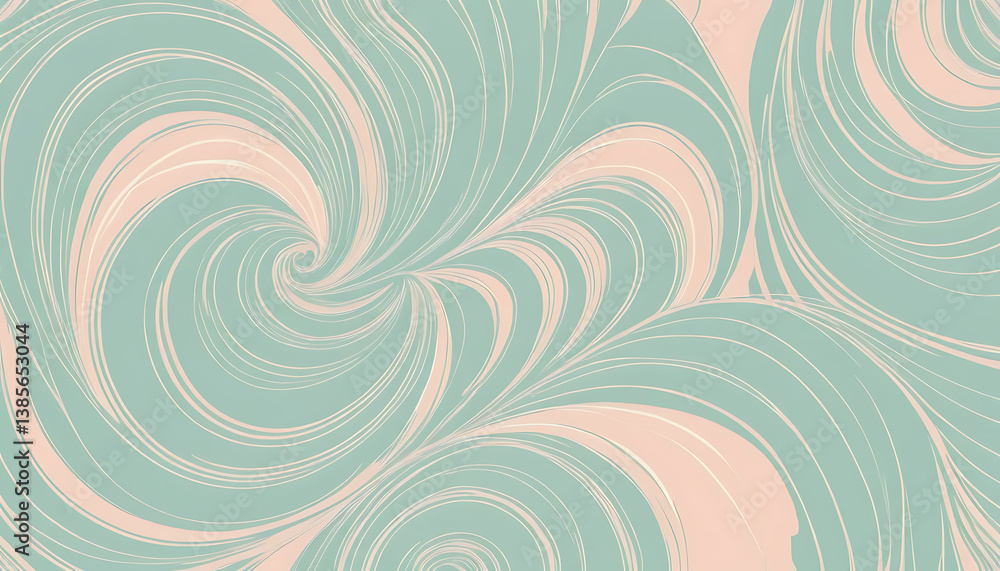 Poster abstract swirl pattern in pastel colors with flowing lines