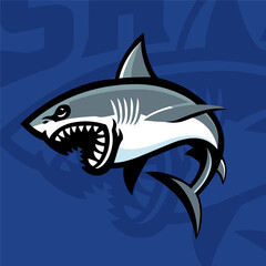 潮流插画户外露营钓鱼鲨鱼海钓海洋服装图案设计AAA