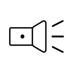 Flashlight icon in sleek, modern style. Ideal for survival, camping, utility apps, and safety designs. High-quality vector, fully scalable and easy to customize.