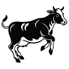 cow on a white background