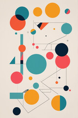 Set of abstract illustrations with modern geometric shapes - colourful design for decoration and creative projects