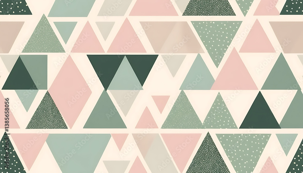 Aufkleber geometric triangle pattern design with muted pastel colors and texture