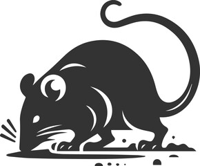 Silhouette of a rat vector