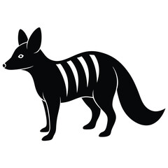Elegant Aardwolf Silhouette with Smooth Outline for Graphic Design - Aardwolf Vector - Aardwolf Illustration, Customizable Aardwolf Silhouette for Graphic Designers - Aardwolf Vector - Aardwolf vector