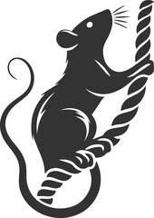 Silhouette of a rat vector
