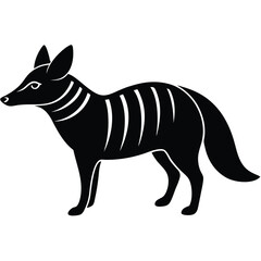 Elegant Aardwolf Silhouette with Smooth Outline for Graphic Design - Aardwolf Vector - Aardwolf Illustration, Customizable Aardwolf Silhouette for Graphic Designers - Aardwolf Vector - Aardwolf vector