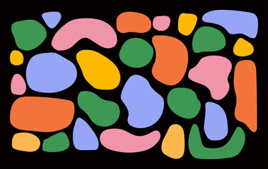 Abstract freeform shapes set. Trendy retro 90s style. Vector illustration with doodle style, background and pattern