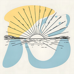 Sun rising vector illustration 