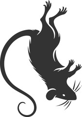 Silhouette of a rat vector