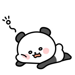 Exhausted and Depressed Panda Illustration