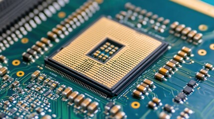 Obraz premium CPU on Circuit Board Close-up
