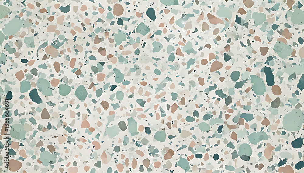 Poster terrazzo pattern background with colorful stone fragments for surface design