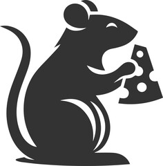 Silhouette of a rat vector