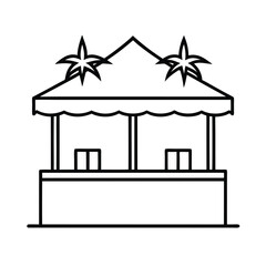 illustration of a house with a beach bar.