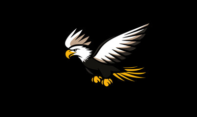 Naklejka premium Flying Eagle Logo Design - Minimalist Vector Emblem for Branding and Mascots