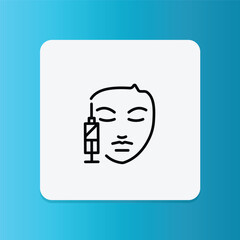 Filler injection icon.  Editable stroke. Vector illustration	