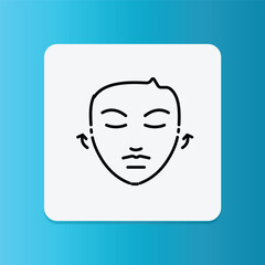 Facelift icon.  Editable stroke. Vector illustration	

