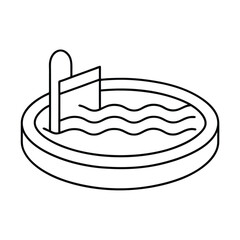 hand drawn illustration of a swimming-pool.