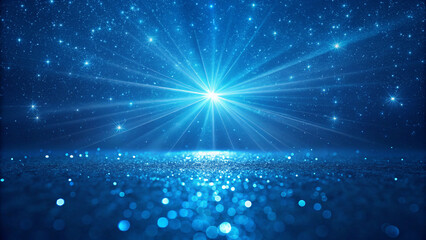 Blue prismatic light background that shines and sparkles, AI
