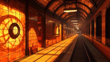 Warm Orange Fantasy Corridor