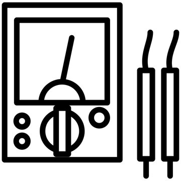 black multimeter with probes clip art preview