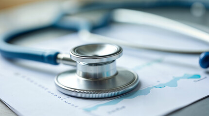 Stethoscope on Medical Documents – Symbol of Healthcare and Diagnosis