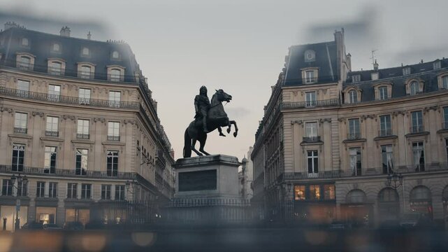 Monument at Place des Victoires Paris at Sunset Through Prizma Lens