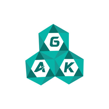 GAK creative minimalist letter logo. GAK unique vector initials alphabet letter logo design