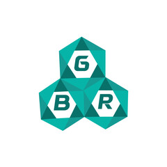 Obraz premium GBR creative minimalist letter logo. GBR unique vector initials alphabet letter logo design