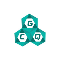 Obraz premium GCQ creative minimalist letter logo. GCQ unique vector initials alphabet letter logo design