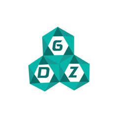 Obraz premium GDZ creative minimalist letter logo. GDZ unique vector initials alphabet letter logo design
