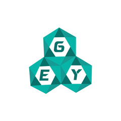 Obraz premium GEY creative minimalist letter logo. GEY unique vector initials alphabet letter logo design