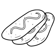 cat tongue cookies illustration hand drawn outline vector