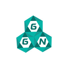 Obraz premium GGN creative minimalist letter logo. GGN unique vector initials alphabet letter logo design