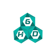 GHD creative minimalist letter logo. GHD unique vector initials alphabet letter logo design