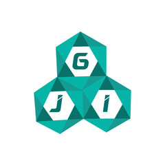 GJI creative minimalist letter logo. GJI unique vector initials alphabet letter logo design